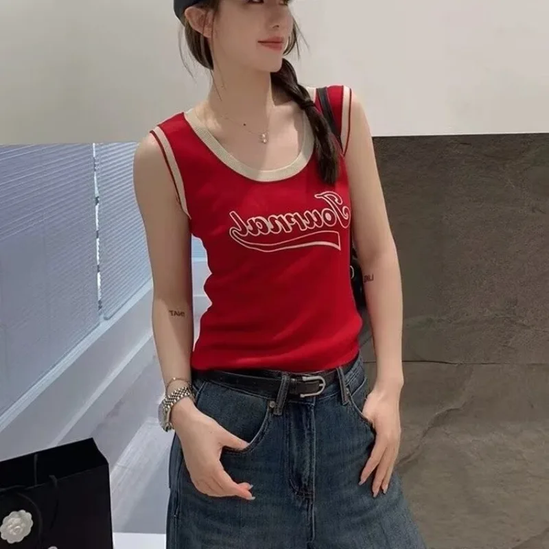 2025 Y2K Nuova Collezione Estetica Lettera T-Shirt Moda Donna Manica Corta Tees Estate Breve Senza Maniche Top Personalità Ragazza