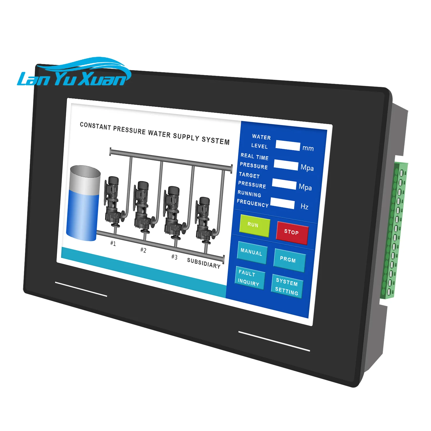 Druk Watervoorziening Systeem 7 Inch Touch Screen Controller Voor Meerdere Pompen