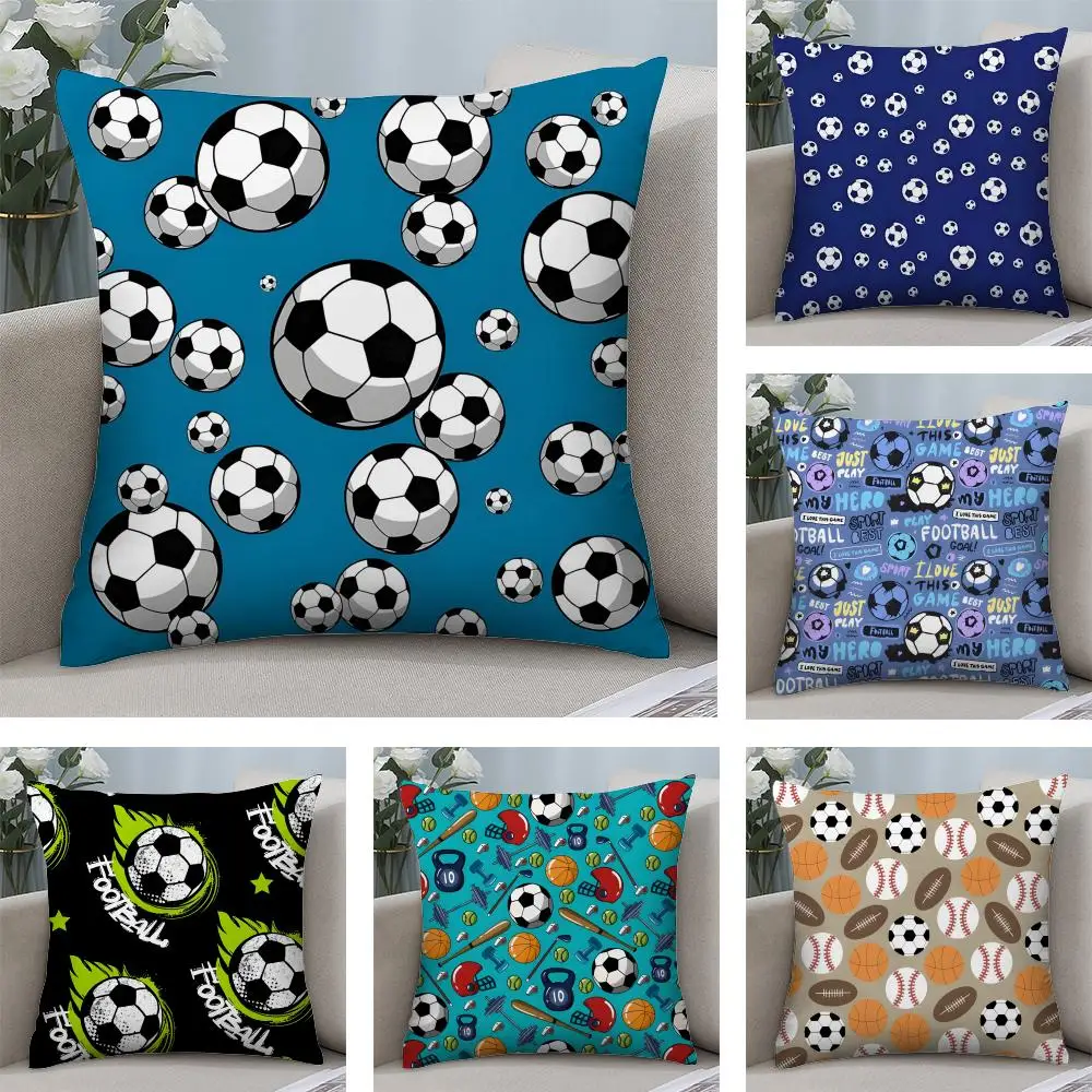Classic Football Cushion Cover Soft Plush Fabric Double-Side