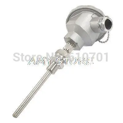WZP-338 -200-450C PT100 100mmx8mm Sensing Rod Waterproof Temperature Transmitter Sensor M16*1.5mm