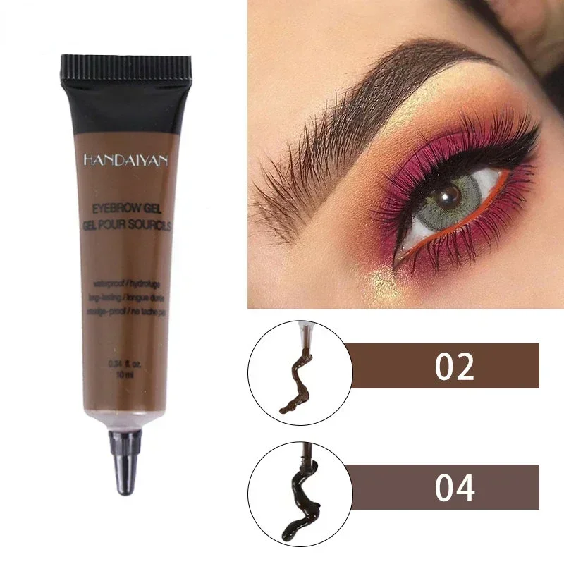 New 6Colors Natural Liquid Dyeing Eyebrow Cream Set Eyebrow Henna Mascara Eyebrow Paint Makeup Waterproof Durable Brown Tint 1PC