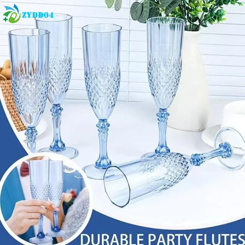 ●1Pcs Transparent Champagne Goblet High Legged Wine Glasses Cocktail Red Wine Brandy Glasses Drinkware Party Bar Wedding Gift
