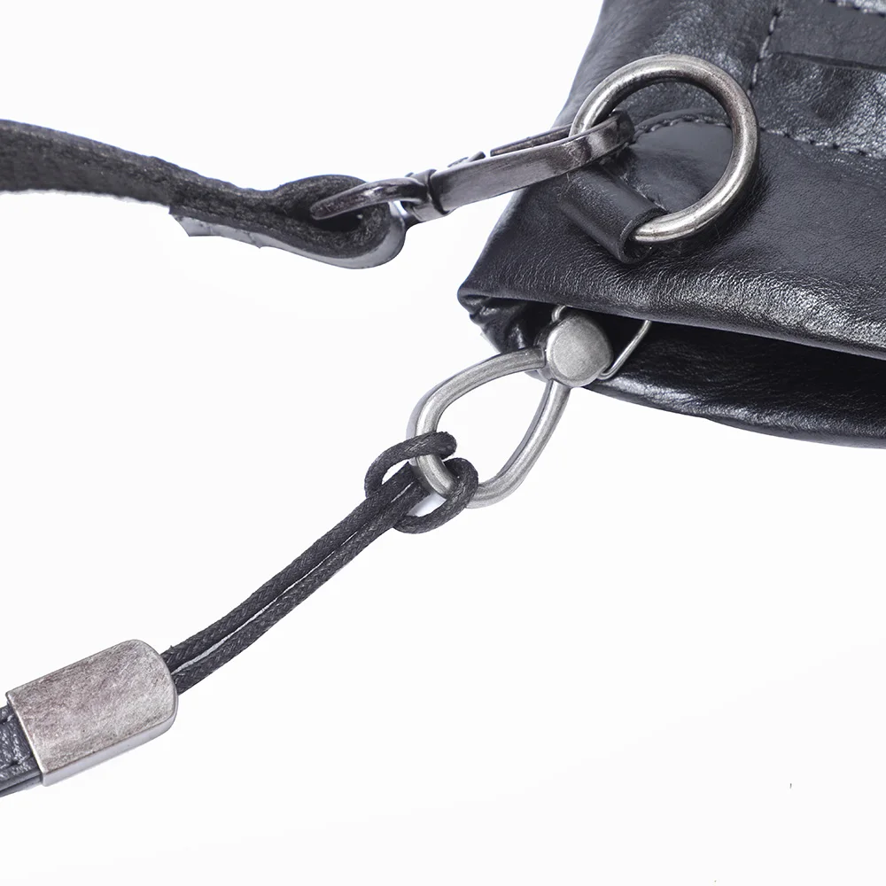 Echte Leder-Umhängetasche für Herren, Clutch-Tasche, modische Brusttasche aus Rindsleder, pflanzlich gegerbtes Leder, handgefärbt – Detail 27