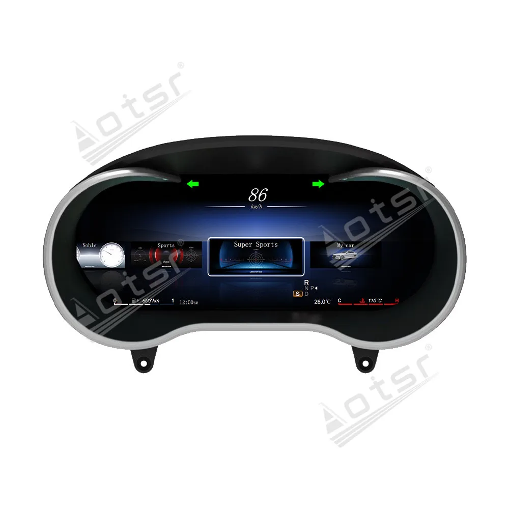 12.3 inch Digital Cluster Odometer Screen For Mercedes-Benz W205 LCD Instrument Panel Carplay Virtual Cockpit Upgrade Speed Mete