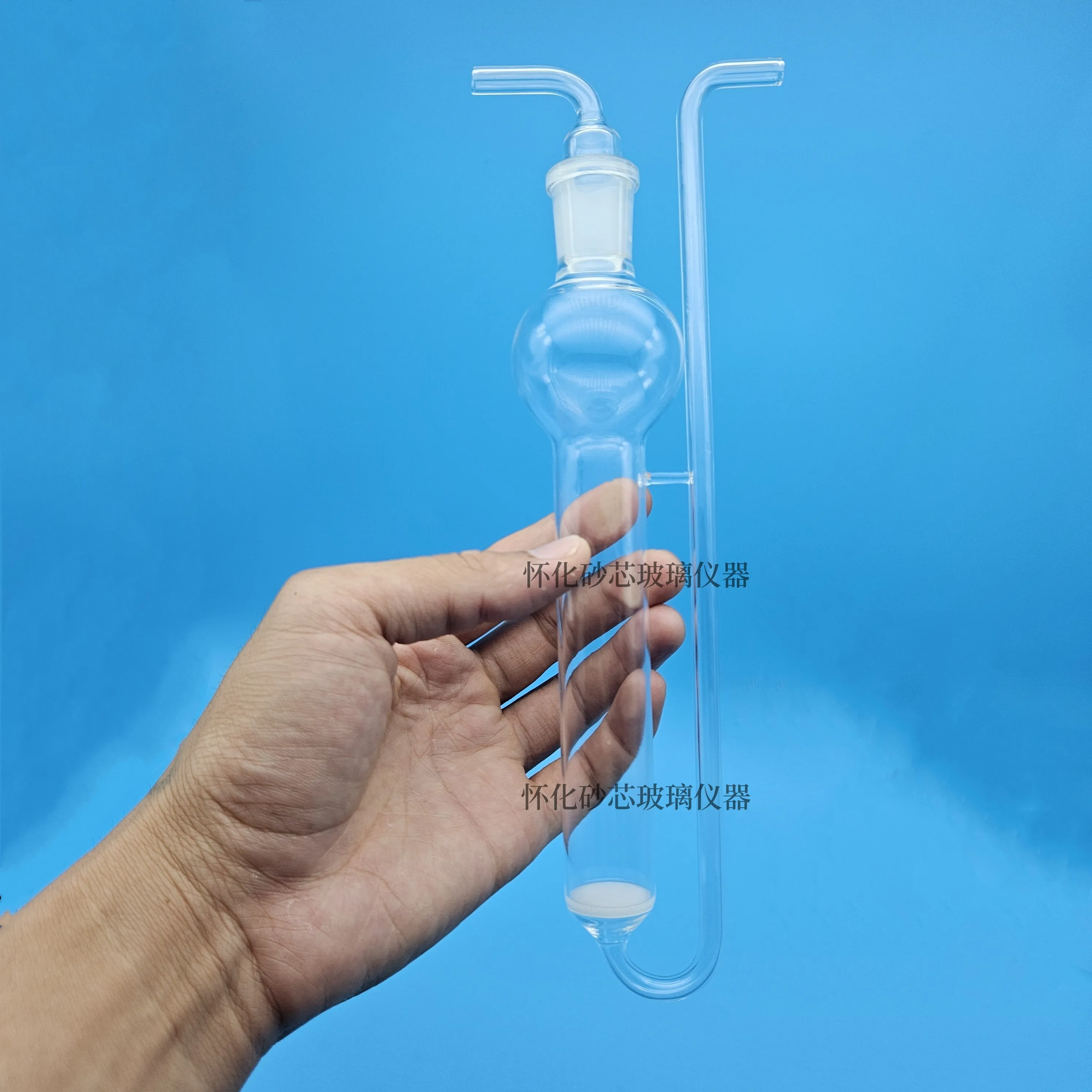 

Grinding absorption tube, gas washing bottle, glass bubbler, high borosilicate glass material manufacturing.