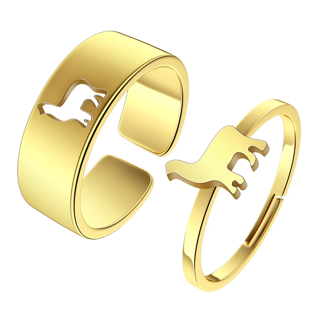 

Stainless Steel Llama Promise Ring for Couples Alpaca Animal Jewelry Boyfriend Husband Gift Can Adjustable Ring