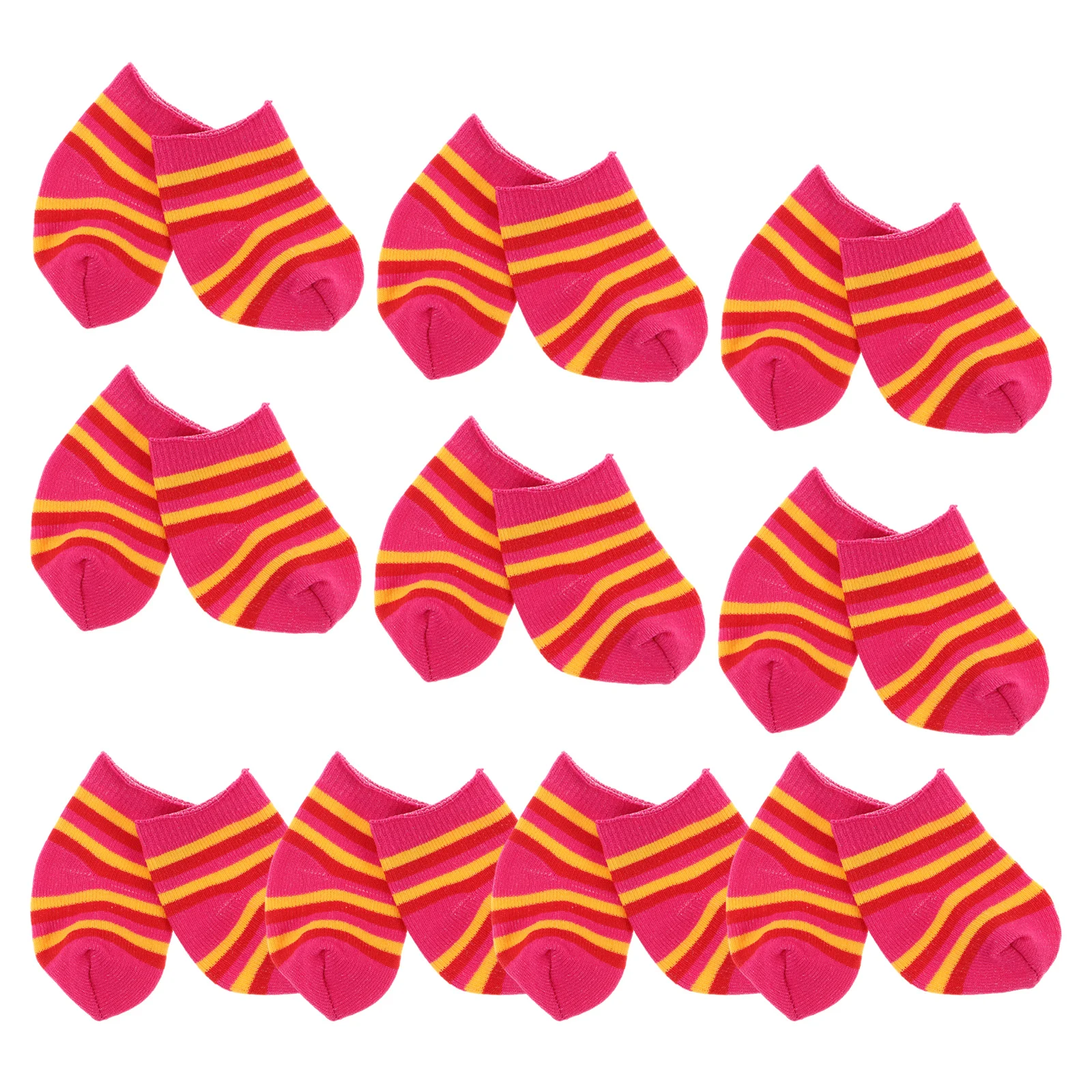 

10pcs Socks For 18 Inch Baby Girl Cotton Striped Mini Socks Kids Playtime Fashion Accessory Soft Fit Creative Dress Up