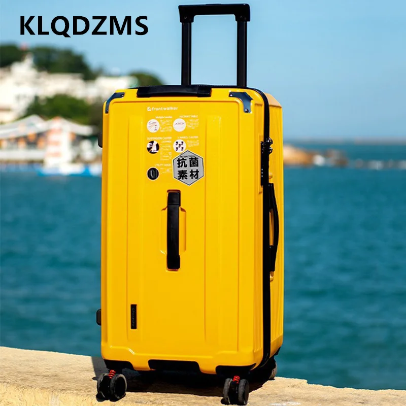 

KLQDZMS Large Capacity Suitcase ABS + PC Cart Case Cart Type Travel Bag Women's Password Box Universal Wheel Rolling Luggage