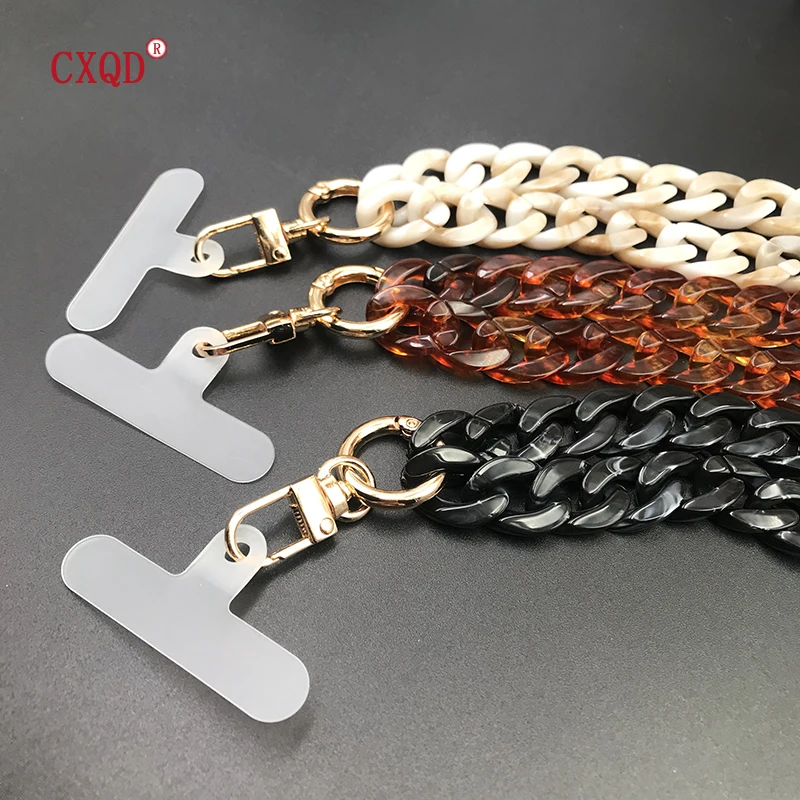 120cm abgeschrägtes Design Anti-Lost Telefon Lanyard Seil Hals riemen bunte tragbare Acryl Handy kette Zubehör Geschenke im Freien – Detail 5