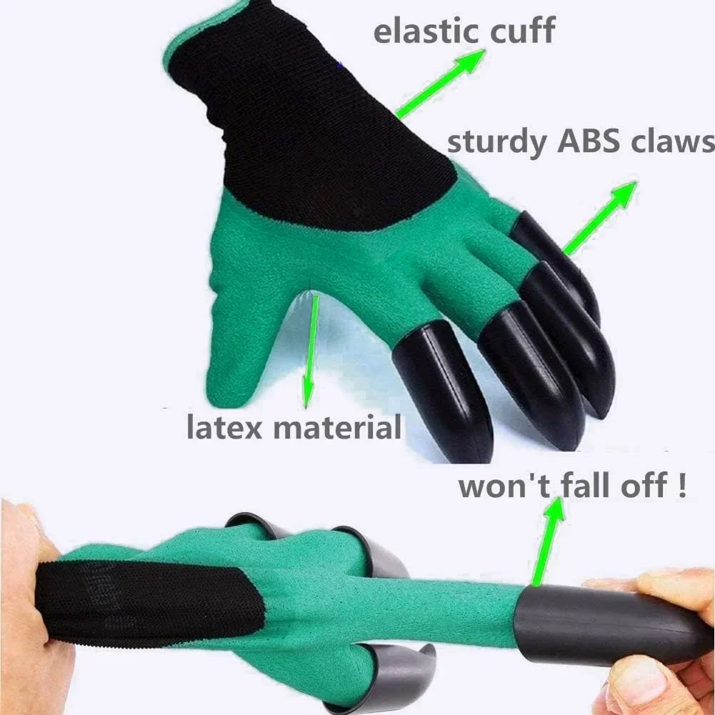 1 par de guantes de jardín con garras, guantes de jardinería con garras para plantar, trabajo de jardinería transpirable para excavar guantes de jardinería