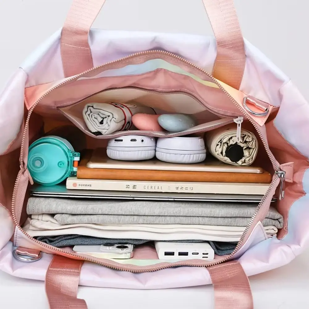 大容量の女性ジムスポーツバッグソフトショルダードライウェット分離防水水泳バッグ折りたたみ式ジッパーハンドル