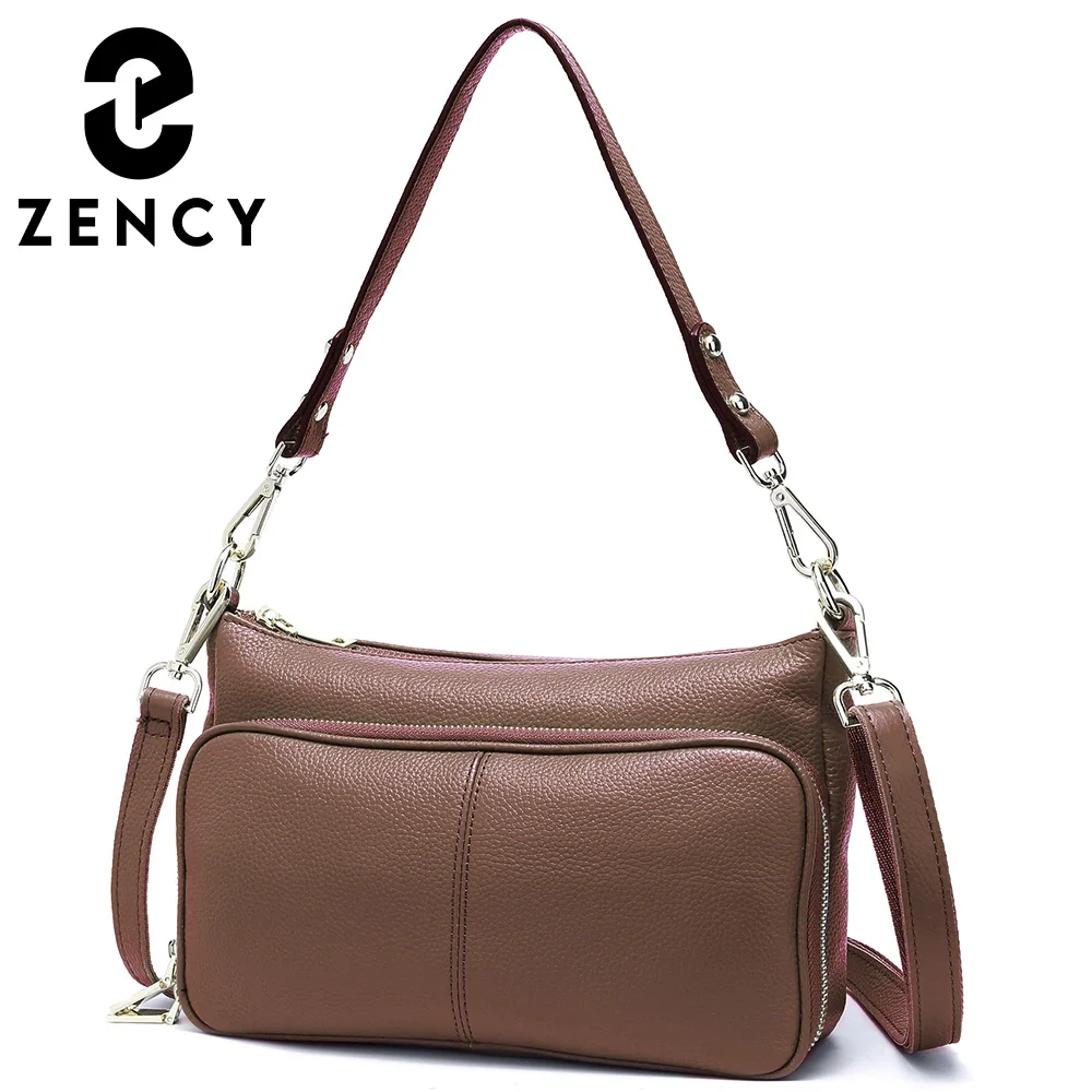 Zency elegancka torebka damska 100% prawdziwej skóry damska torba na ramię Crossbody torebka listonoszka moda Hobos najwyższej jakości