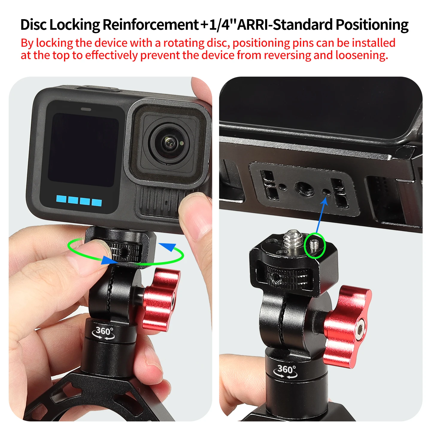 Für Gopro 13, für DJI Action OSMO 360 Fahrrad-Motorrad-Lenkerhalterung, Kamera-Schnellverschluss-Halterung, Insta360 X6 Ace Pro Halterung – Detail 2
