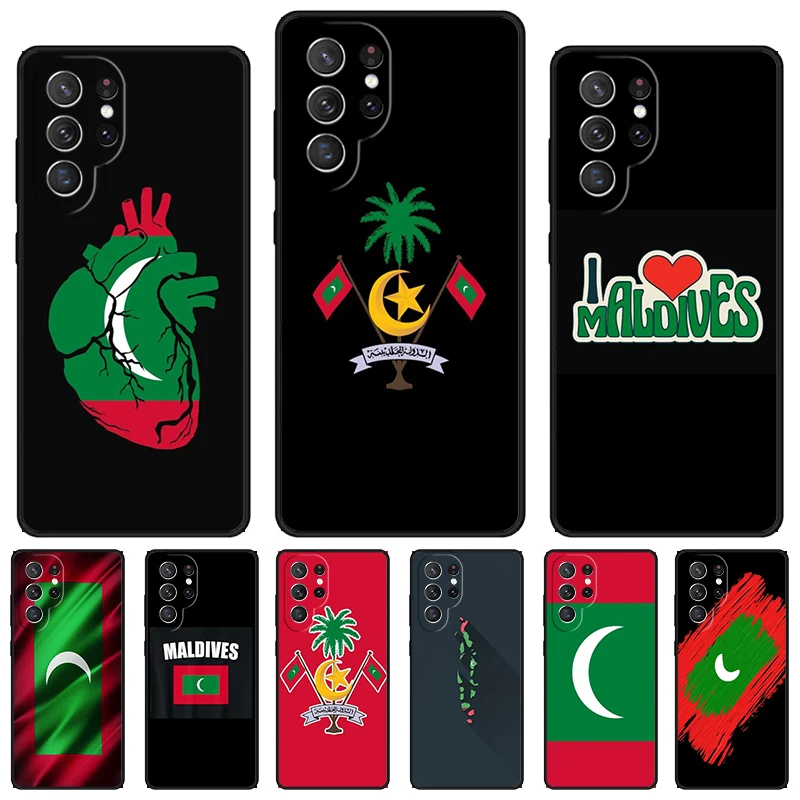 

Чехол для телефона с флагом Мальдиви для Samsung Galaxy S24 S25 S23 S22 Ultra Note 10 20 Plus S20 S21 FE Cover