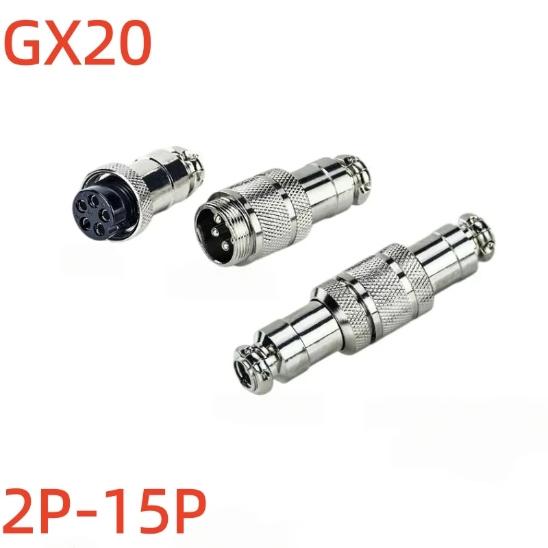 1Set Aviation Plug GX20 Docking Male Female Plug 2P 3-pin 4/5/6/7/8/9/10/12/14/15P Connector