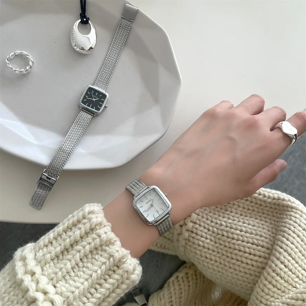 Marken-Damen-Quarzuhr Retro Luxus-Geschenk Damenuhren Dropshipping Verstellbares Edelstahlarmband Armbanduhren Uhr Relogio – Detail 11