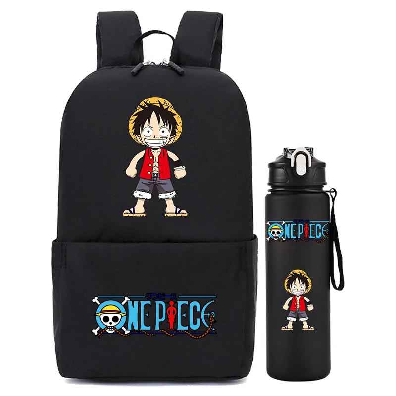 

2Pcs/set One Piece Backpack for Boy Girl Men Rucksack Mini Bags School Student Backpack with 750Ml Outdoor Sports Water Bottle