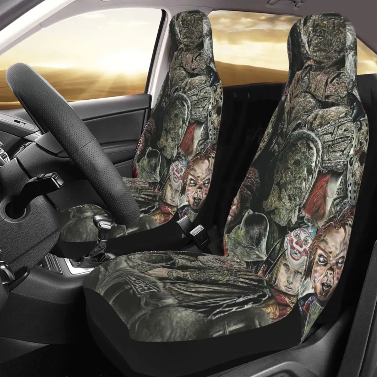 Horror Movie Murderers Car Seat Cover Custom Printing Universal Front Protector Accessories Cushion Set