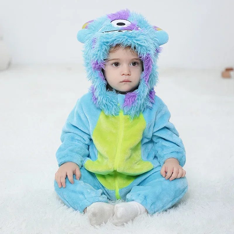 Baby clothing Sullivan onesies cartoon Kigurumi newborn pajamas kids jumpsuit hairy monsters Bebe cosplay costume for Halloween