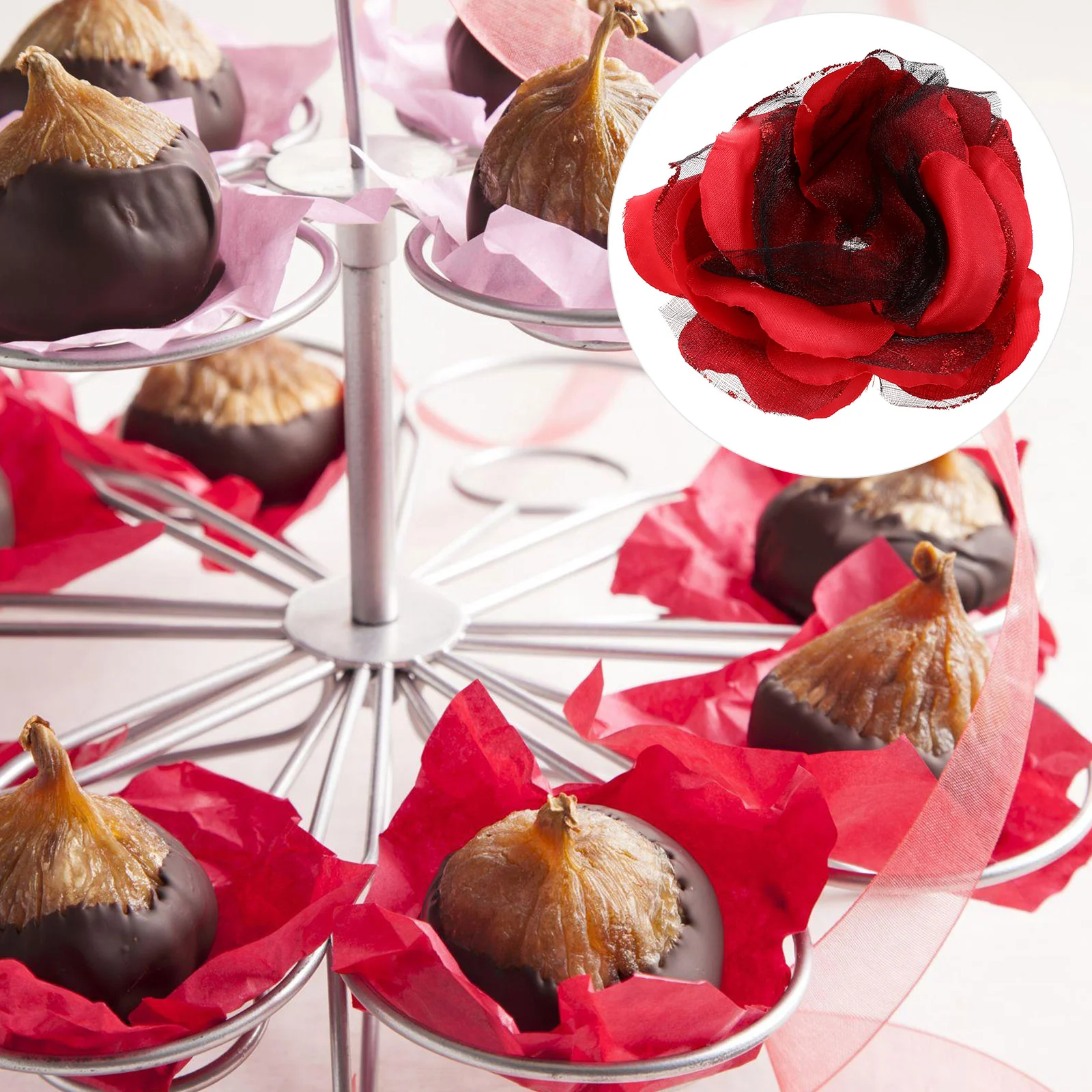 

10 Pcs Chocolate Rose Head Decorations Wrapper Candy Wedding Favor Silk Flower Packaging Bags Petal Wrappers