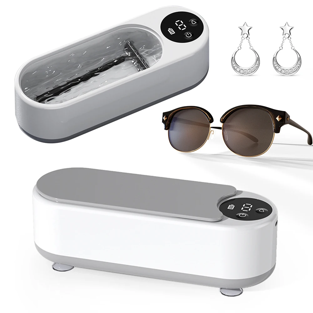 Ultrasonic Jewelry Cleaner Machine Portable Glasses Cleaner Retainer Cleaner Machine High Frequency Vibration for Coins Dentures