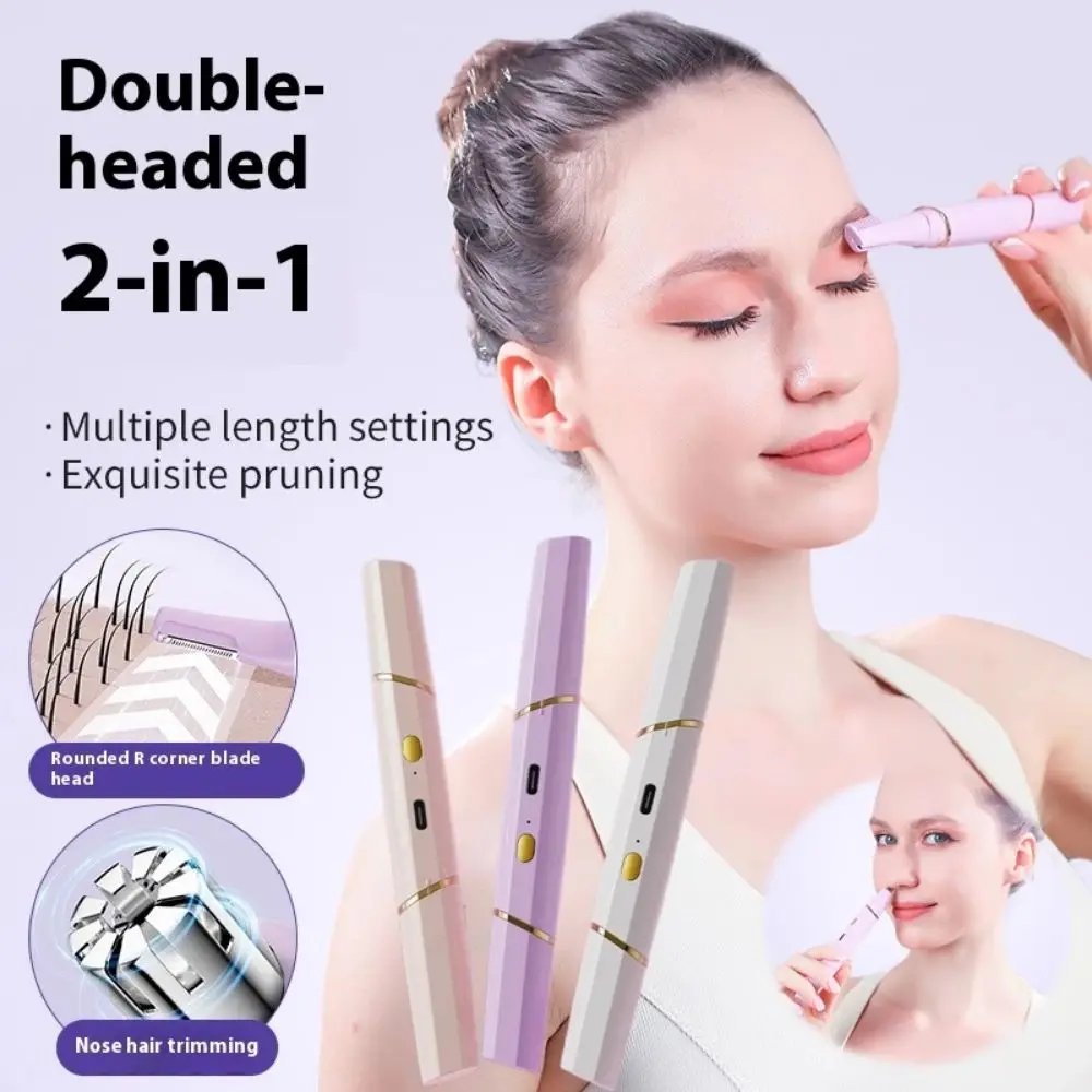 Portable Electric Hair Remover Battery Powered Facial Hair Removal Mustache Razor Lipstick Shaped Waterproof Eyebrow Trimmers