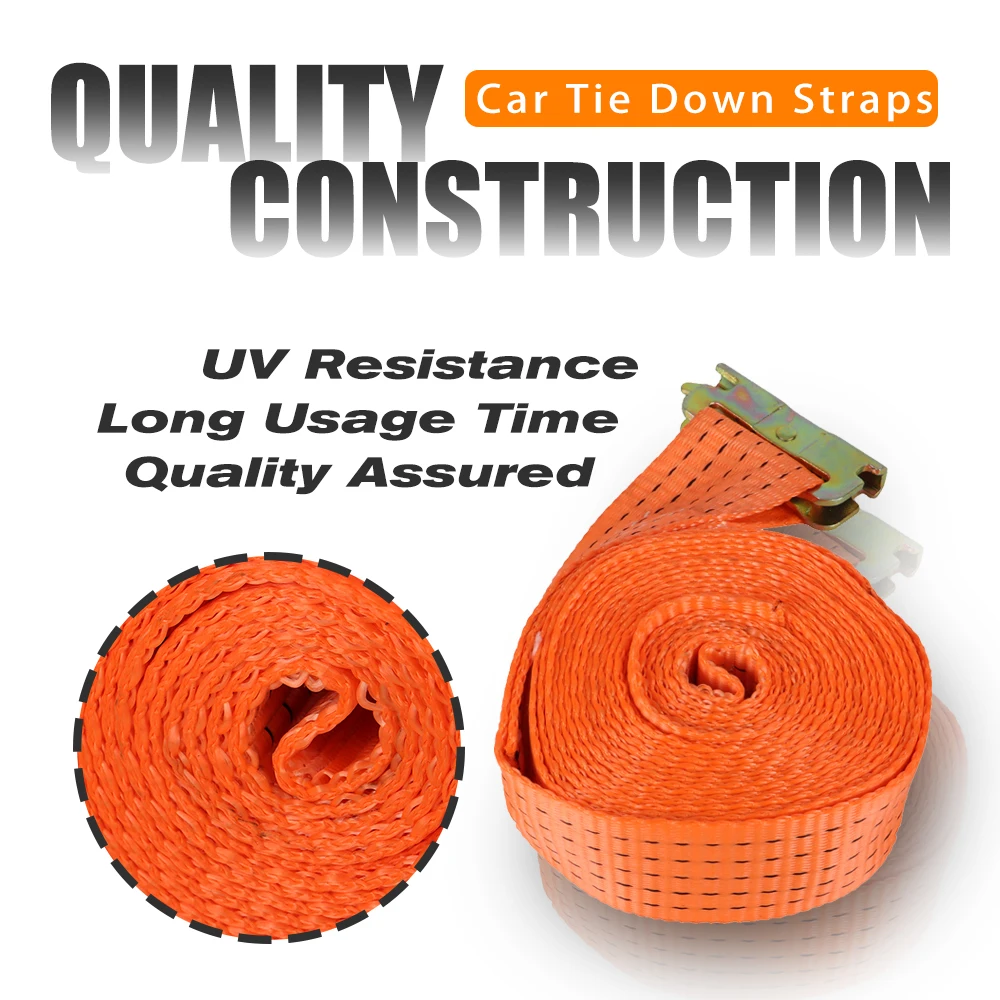 4 Stück 2 x 15 E-Track-Ratschengurte 4400 Pfund Hochleistungs-Zurrgurte können im Transport, Bewegung, Versand von befestigt werden