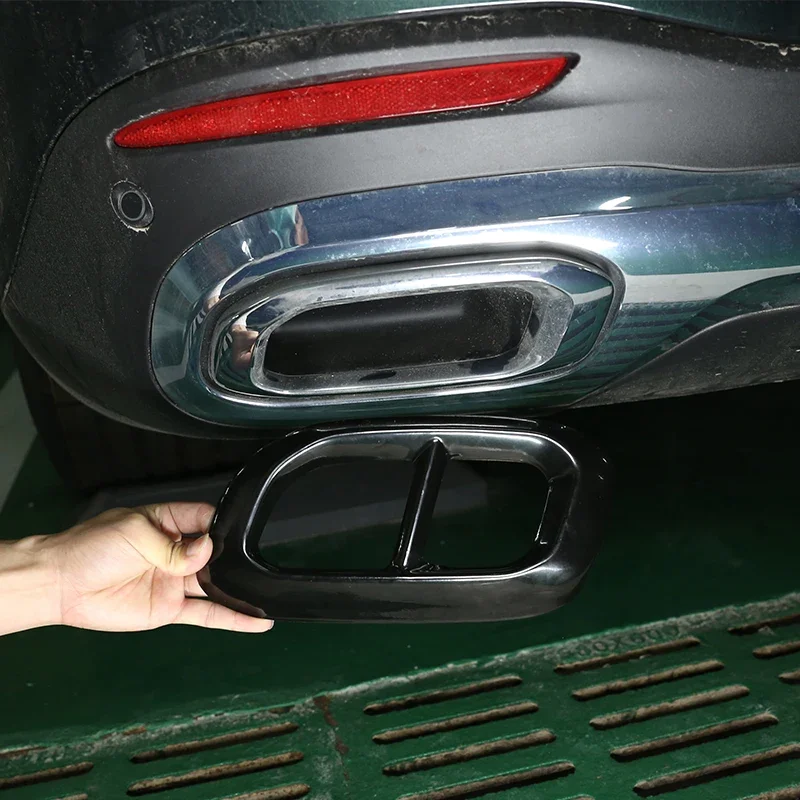 

2 pieces Car Muffler Exhaust Pipe Tail Throat Cover Trim Sticker For Mercedes-Benz GLC GLE GLS 2020-2022 Exterior Accessories