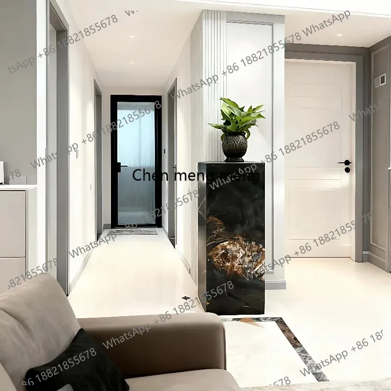 K153 Natural luxury stone luminous box edge marble pier pier square display stand living room entrance corner