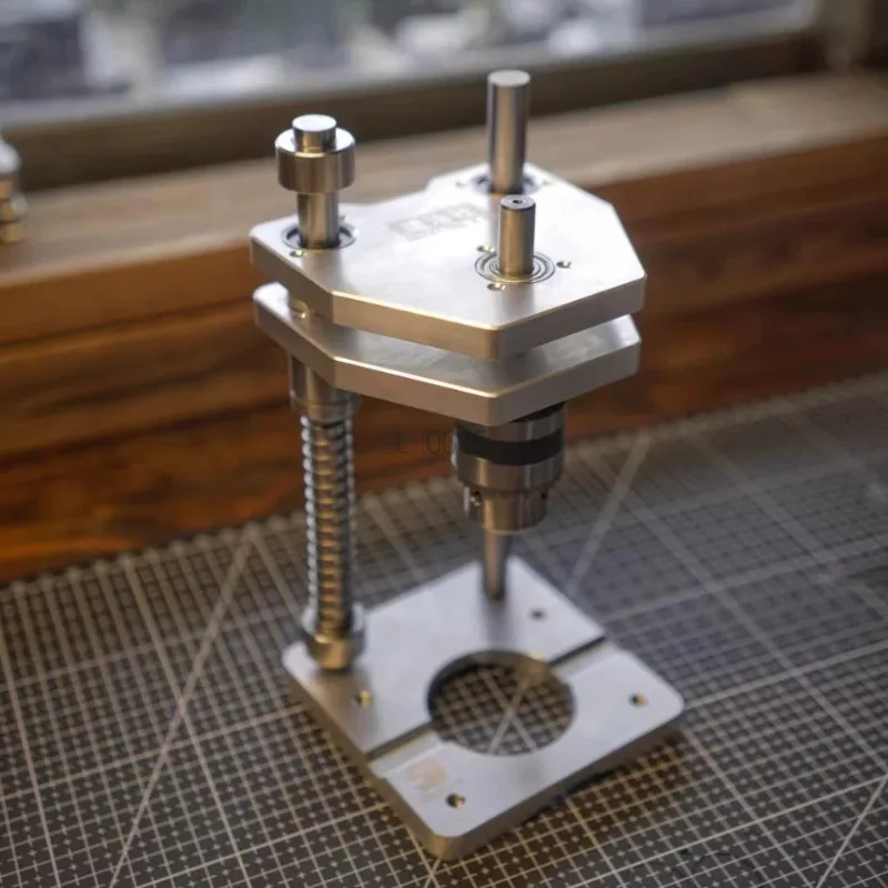 Woodworking Drilling Stand Tool Aluminum Hand Mini Desktop Drill Stand for Cordless Drills Profile Vertical Positioning Tool