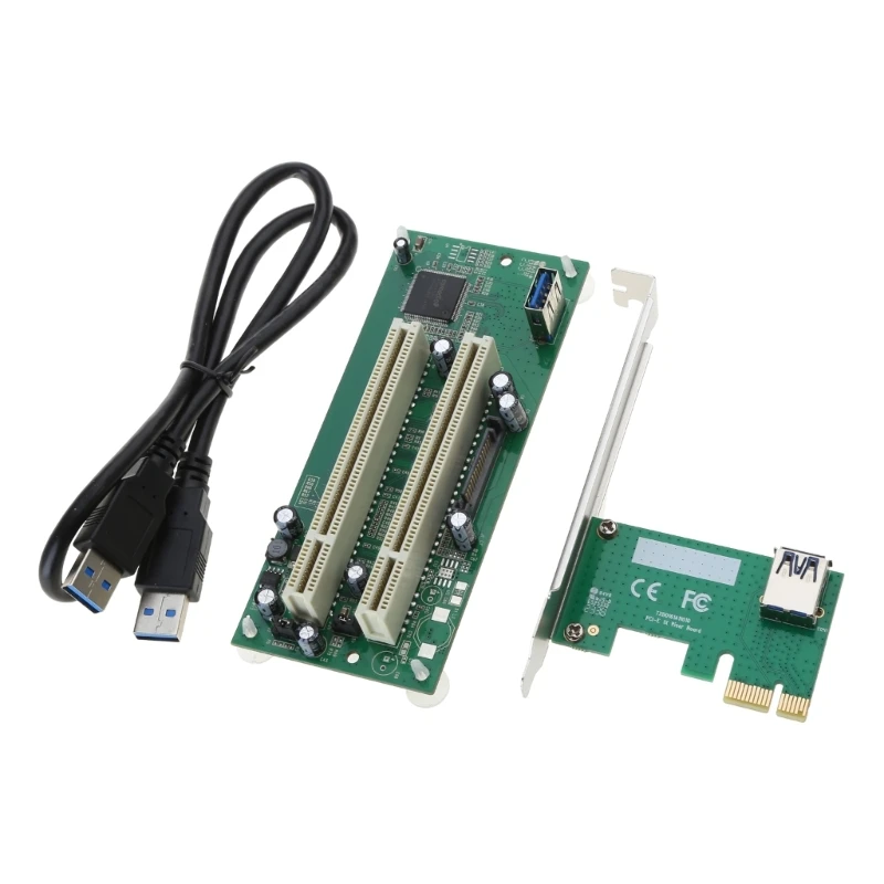 

PCI-Express to PCI Adapter Card PCIe to Dual Pci Slot Expansion Card USB3.0 Add on Cards Converter PCIE to x16 Card