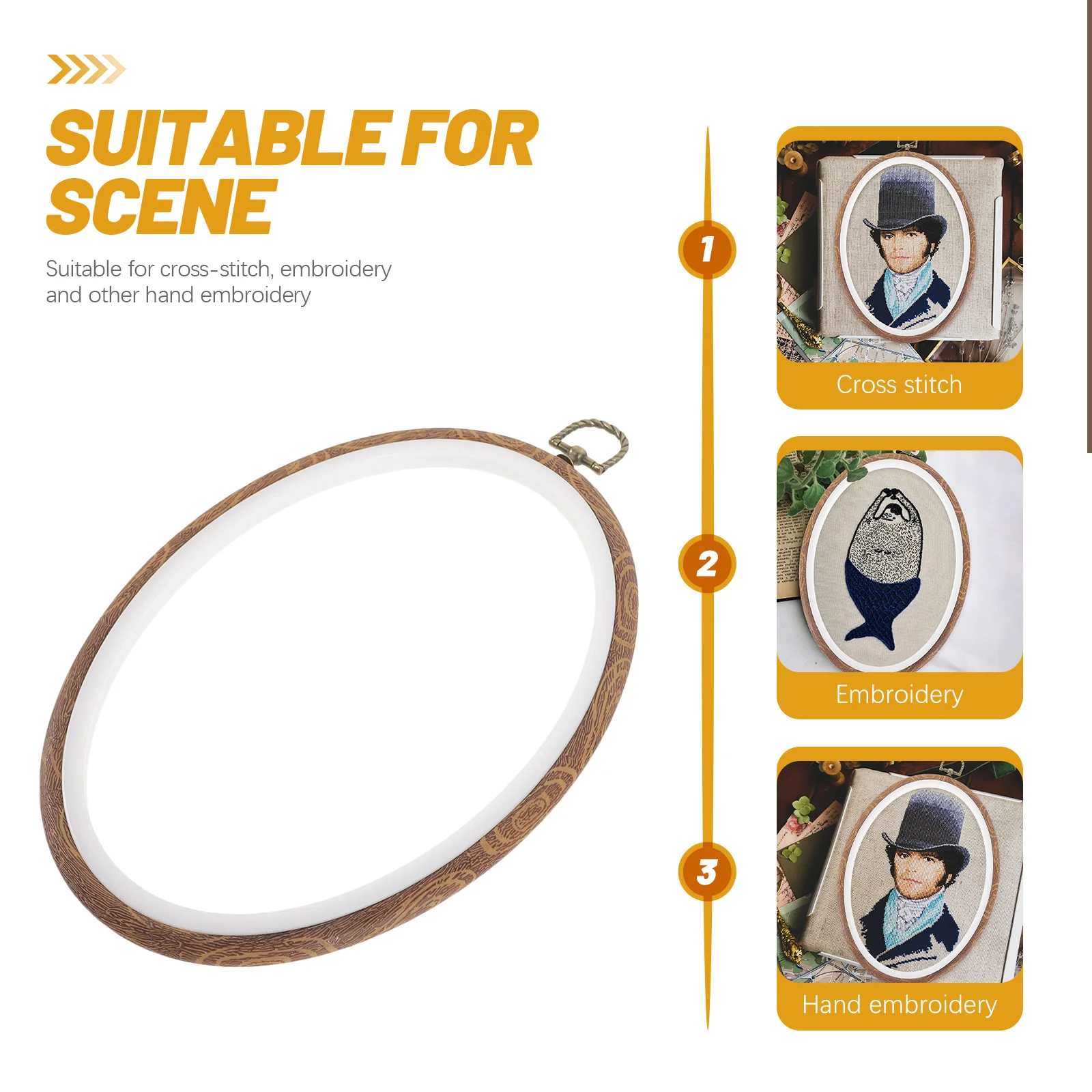 

4pcs Imitated Wooden Embroidery Circle 15X19Cm 18X25Cm Diy Plastic Ring For Cross Stitch Sewing Craft Wall Decoration