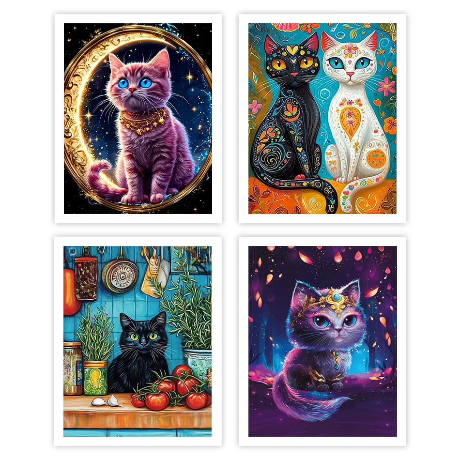 

GATYZTORY Painting By Number Adults Color Markers Animals cats Picture Frame Canvas Drawing Watercolor Paint Kit Home Decoration