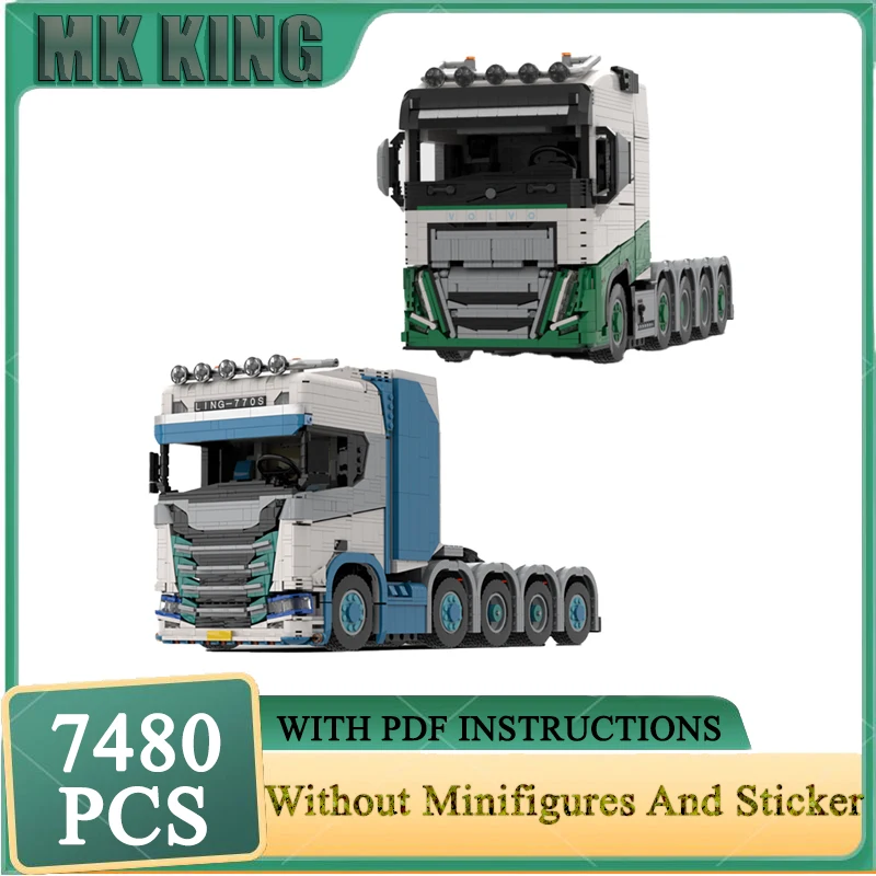 

City Cars Truck Model Moc Building Blocks Safe Truck Tractor Technology Bricks Christmas DIY Assembly Toys Construstion Gifts