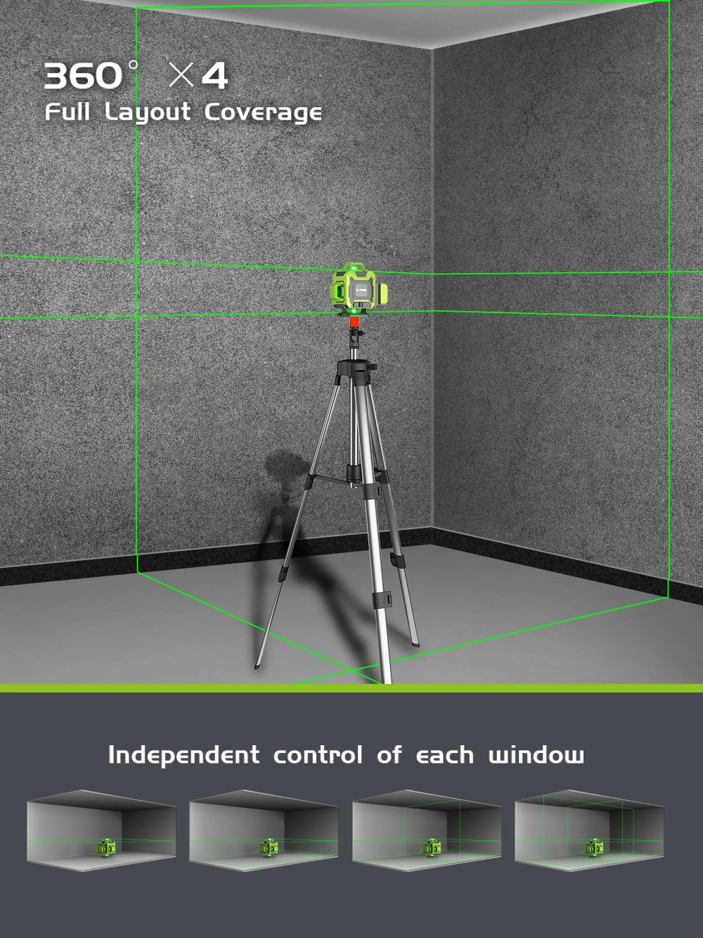 Imagem -02 - Lfine-laser Verde Cruz Horizontal e Vertical com Controle Remoto Níveis de Laser 4d 16 Linhas Linhas Nível Laser Auto-nivelante 360