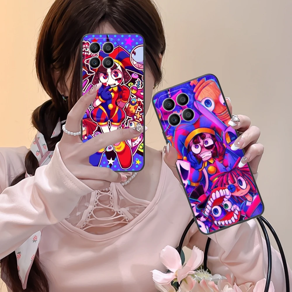 Amazing Digital Circus Pomni Cell Phone Case for Huawei Honor 90 80 70 60 50 30 20 10 9 8 7 Pro C S SE Lite 5G Black Cover Shell