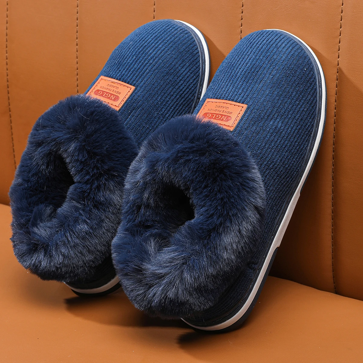 Winter Men Shoes Casual House Shoes Women Comfortable Outdoor Warm Cotton Shoes Unisex Indoor Plush Slip on Warm Slippers Men image 5