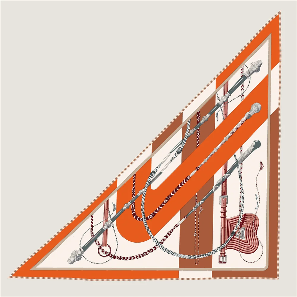 

Triangle Cashmere Silk Scarf Designer Printed Luxury Scarves Wraps Pashmina Shawls for Women Hand Rolled Edges Big Stole Blanket