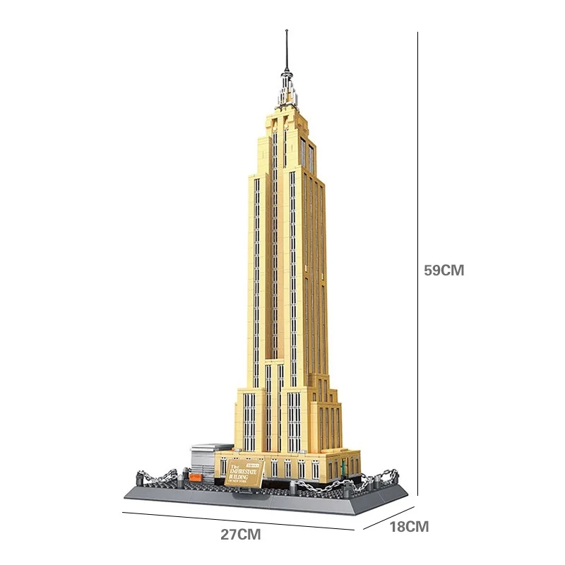 5212 New York Popular Landmark Empire State Building Block Set Creative Streetview ABS Plastic Build Block Kids Toys 1570+PCS