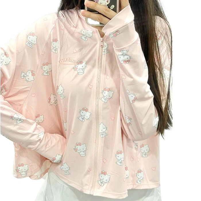 

Hello Kitty Miniso Sunscreen Clothing Cartoon Adult Version Sunscreen Clothing New Summer Fashion Sunshade Sunscreen Clothing