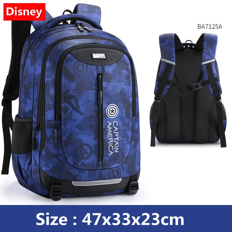 Disney Mikcey Mouse Boys School Bag Middle School Student Shoulder Orthopedic Backpack Iron Man Large Capacity Mochilas Escolare