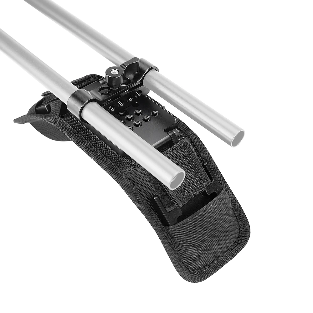 KIMRIG Ergonomische Schulterpolsterhalterung mit 15 mm Stangenklemmhalter, Schienenblock für Kamera/Camcorder, Schulterhalterung, Rig, Fotostudio