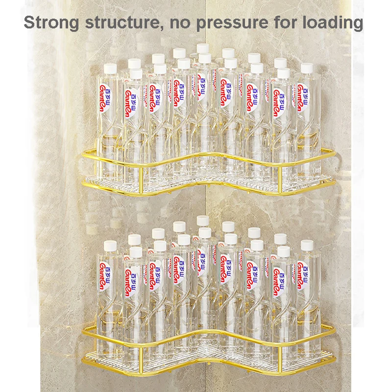 Luxury Acrylic Bathroom Shelf without Drilling Corner Shelf For Shower Kitchen Toilet Skincare Organizer Bathroom Accessories