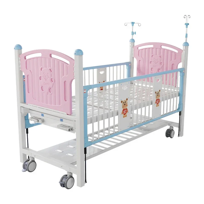 

Manufacturer Supply hospital stainless steel pediatric pretty infant baby cot manual hospital medical children beds