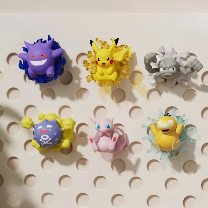 Nuevo Imán 3D para Refrigerador de Pokémon, Adhesivos Decorativos Eléctricos con Diseño de Pikachu, Gengar y Mew, Muñecos, Adornos, Juguetes, Regalos