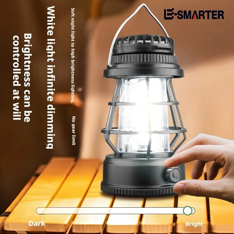Portable Handheld Rechargeable Vintage Camping Lantern Outdoor Tent Light Horse Lamp Campground Illuminator