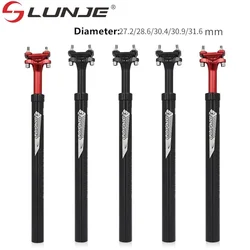 Assento de amortecedor ultraleve para bicicleta, espigão de alumínio Road Bike, tubo MTB, 27.2mm, 28.6mm, 30.4mm, 30.9mm, 31.6mm x 400mm