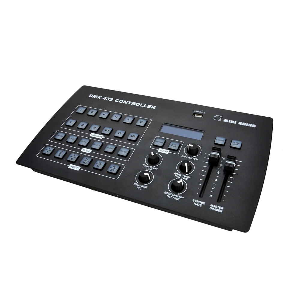 TIPTOP Mini Rhino Stage Light Controller USB Light Library Reading Control Light Console 432 DMX Channel 12 Fixture