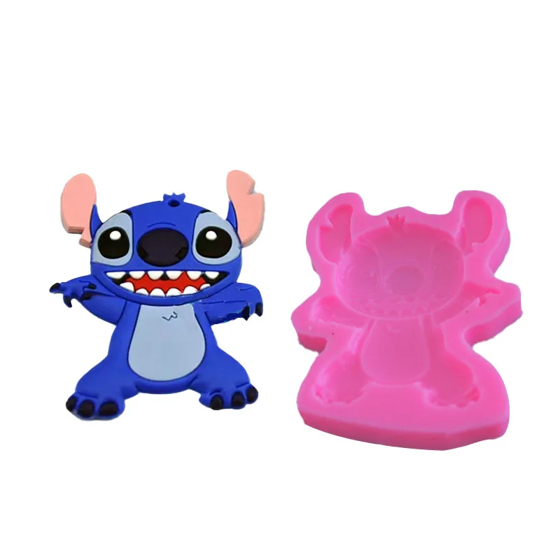 創造性ディズニーステッチチョコレートシリコーン型フリップキャンディデコレーション型漫画ベーキングキッチン用品ケーキクッキー型