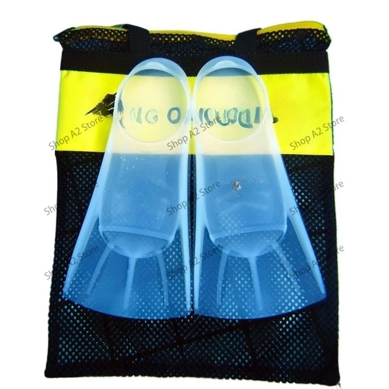 2026 new fully transparent invisible flippers professional swimming silicone frog shoes freestyle short flippers imported